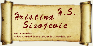 Hristina Sisojević vizit kartica